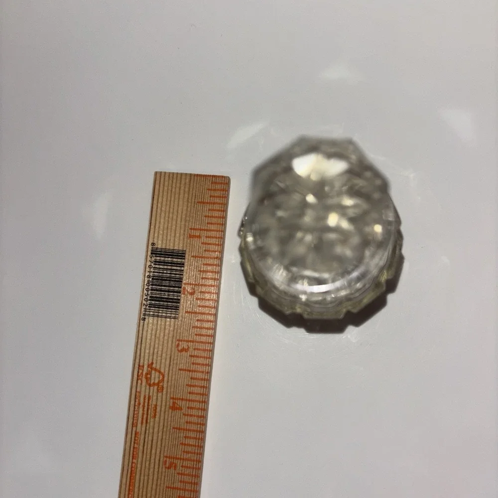 Large Cut Glass Cologne Perfume Bottle Stopper Cube Design 1940's MCM Glamour